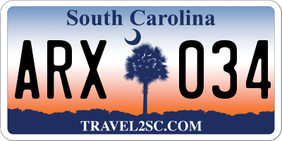 SC license plate ARX034