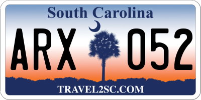 SC license plate ARX052