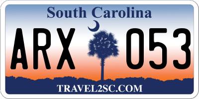 SC license plate ARX053