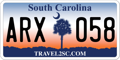 SC license plate ARX058