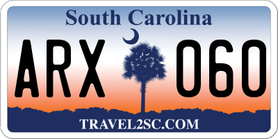 SC license plate ARX060