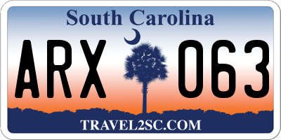 SC license plate ARX063