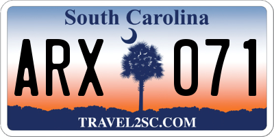 SC license plate ARX071