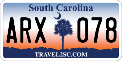 SC license plate ARX078