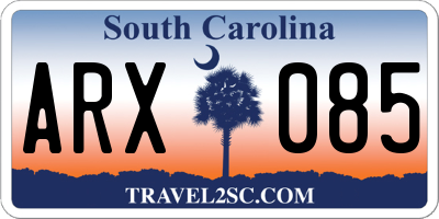 SC license plate ARX085