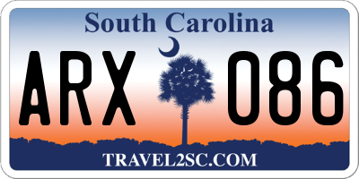 SC license plate ARX086
