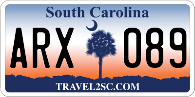 SC license plate ARX089