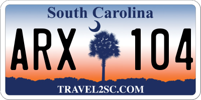 SC license plate ARX104