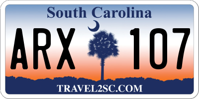 SC license plate ARX107