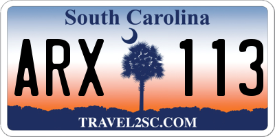 SC license plate ARX113
