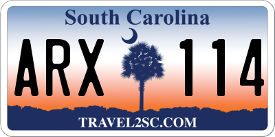 SC license plate ARX114