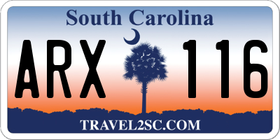 SC license plate ARX116