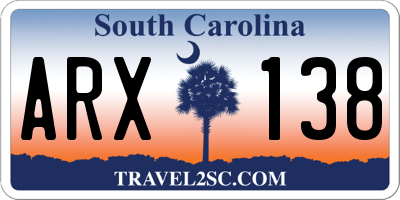 SC license plate ARX138