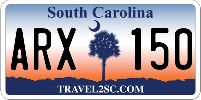 SC license plate ARX150