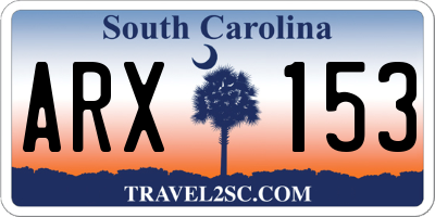 SC license plate ARX153