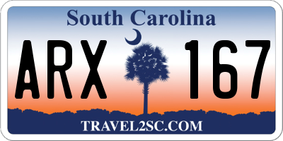 SC license plate ARX167