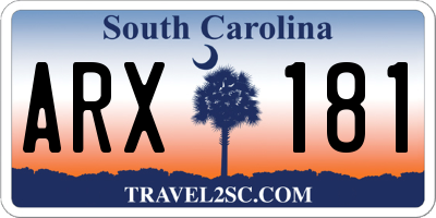 SC license plate ARX181