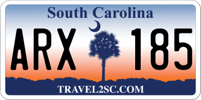 SC license plate ARX185