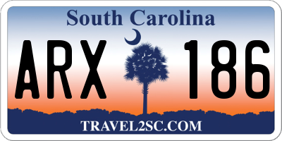 SC license plate ARX186