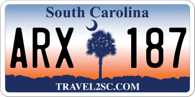 SC license plate ARX187