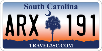 SC license plate ARX191