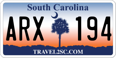 SC license plate ARX194