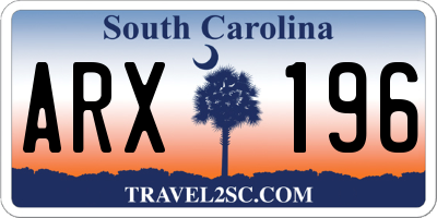 SC license plate ARX196
