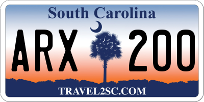 SC license plate ARX200