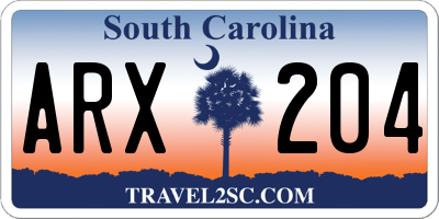 SC license plate ARX204