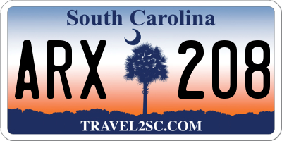 SC license plate ARX208