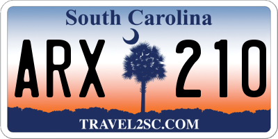 SC license plate ARX210