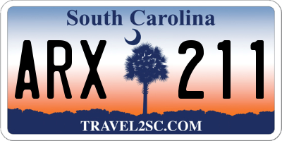 SC license plate ARX211