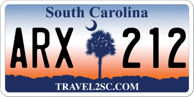 SC license plate ARX212