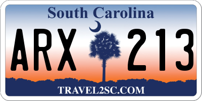 SC license plate ARX213