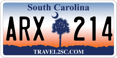 SC license plate ARX214