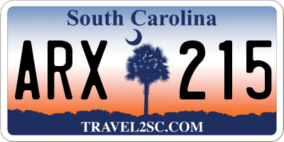 SC license plate ARX215