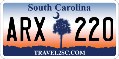 SC license plate ARX220