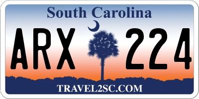 SC license plate ARX224