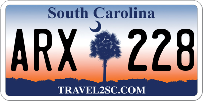 SC license plate ARX228