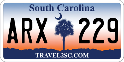 SC license plate ARX229