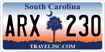 SC license plate ARX230