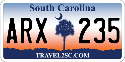 SC license plate ARX235