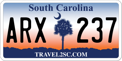 SC license plate ARX237