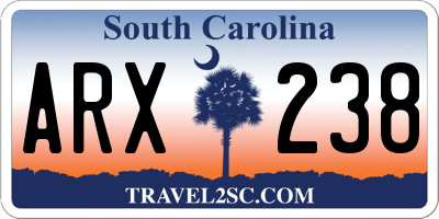 SC license plate ARX238