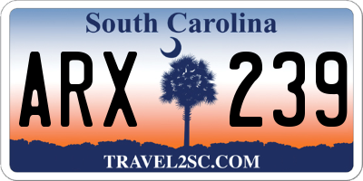 SC license plate ARX239