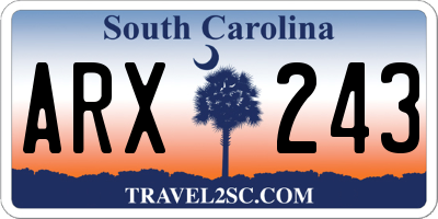 SC license plate ARX243