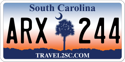 SC license plate ARX244
