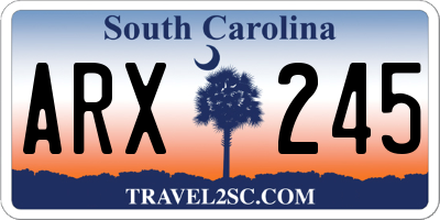 SC license plate ARX245