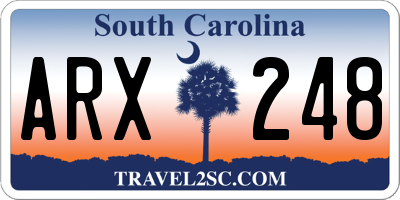 SC license plate ARX248