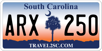 SC license plate ARX250